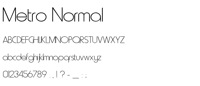 Metro Normal font